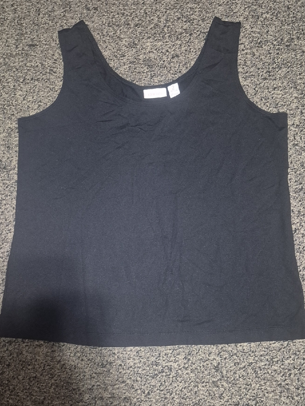 Chico's Solid Black Scoop-Neck Tank
